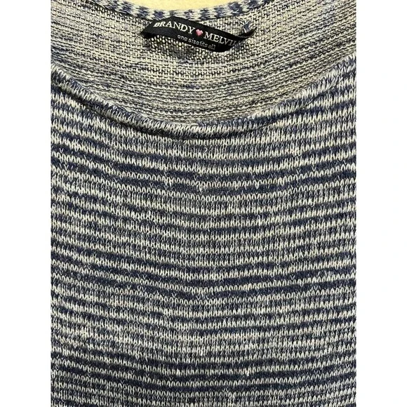 Brandy Melville Blue Stripe Wool Blend Long Sleeve Sweater Womens One Size - Picture 2 of 8